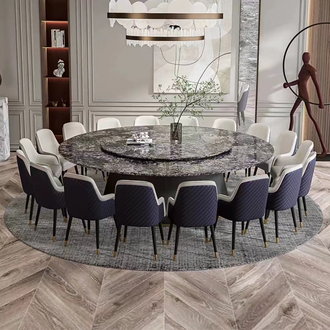 20 Person Dining Table Modern Round Marble Design