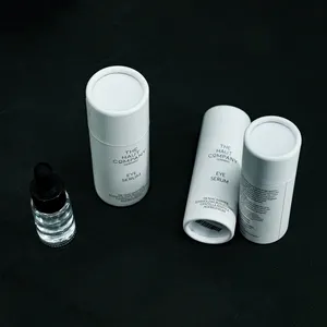 Custom Logo Recyclable White Cosmetic Bottle Cardboard Package Round Box Small 20Ml Eye Serum Packaging Paper Tube
