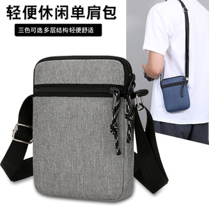 Men's Shoulder <b>Bag</b> Canvas 7 Inch Blue Casual Crossbody For Everyday Use - Product Image 4