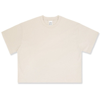 T-shirt vierge en coton épais, coupe ample et courte, délavé à l'acide, personnalisable avec impression à la demande et broderie, vente en gros