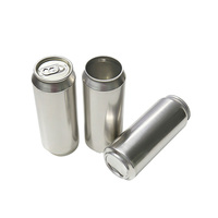 Canette en aluminium de 500 ml de qualité supérieure, argentée, brillante, facile à transporter, lisse, sans défaut, résistante à la déformation, pour le remplissage de boissons