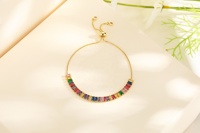 Coloré Petit Carré Patchwork Minimaliste Variété Bracelet Femme Chine Réglable Cristal Bracelets