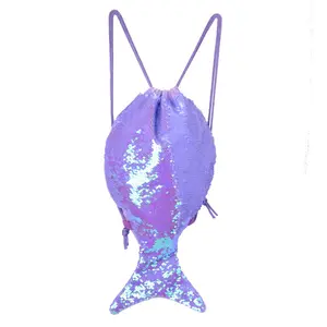 Mermaid design shiny paillettes velluto di lusso glassato sacchetto di drawstring