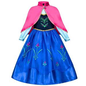 Robe de beauté pour filles MS 3-8 ans, robe de fête d'anniversaire, costume de princesse Anna pour Halloween, pour enfants, en polyester, personnalisable, livraison rapide - Product Image 2