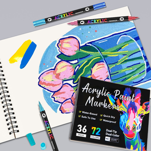 Juego de Marcadores Acrílicos de Doble Punta y Doble Color, 12/24/36/48 Colores, <span class=keywords><strong>para</strong></span> Niños, Graffiti, Dibujo, Arte, Papelería - Product Image 3