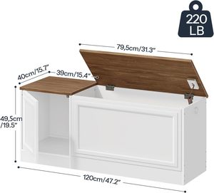 Propre usine meubles de maison boîte de rangement de jouets en bois <span class=keywords><strong>coffre</strong></span> à jouets <span class=keywords><strong>blanc</strong></span> avec charnière de sécurité salon <span class=keywords><strong>et</strong></span> banc de rangement - Product Image 6