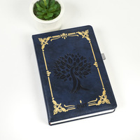 Agenda Exécutif Vintage 2027 en Gros, Personnalisé A5, en Cuir PU Bleu Premium, Planificateur Quotidien de Bureau 2027 en Espagnol