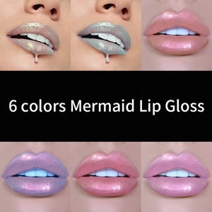 Wholesale 2019 New Fashion Colors Cosmetics <strong>Pink</strong> Blue Holographic Mermaid Lip Gloss Vendor <strong>Lipgloss</strong> - Product Image 5