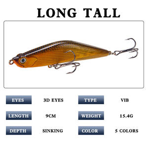 Señuelo de pesca XY-537 tipo lápiz de 9cm y 15.4g, señuelo artificial de plástico que se hunde para la pesca de lubina, cebo de fondo para pesca con señuelos. - Product Image 5