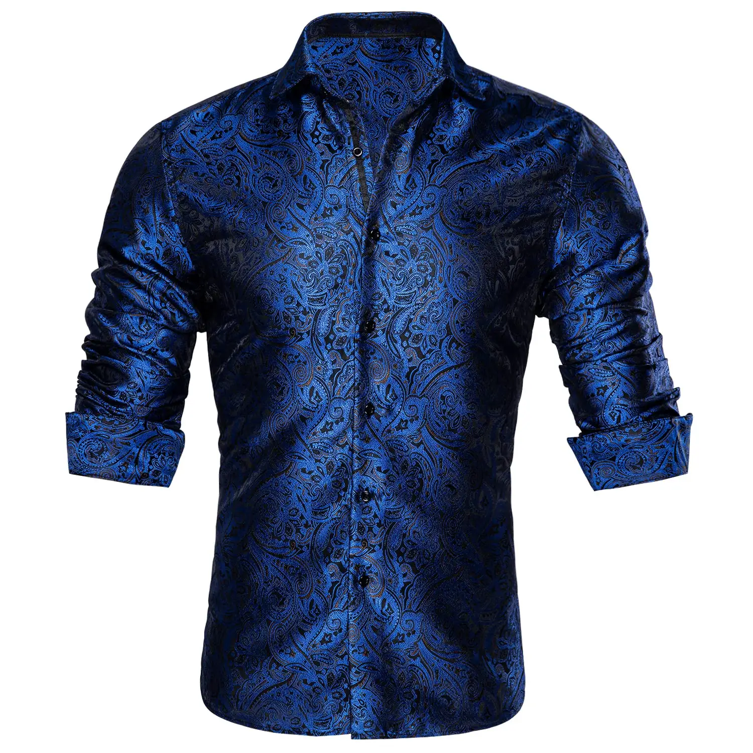 Chemise à manches longues pour hommes, chemises à boutons tissées formelles