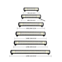 Barre LED tout-terrain blanche et ambre d'occasion 4x4, 20 pouces, 288W, triple rangée, Lightechauto LTB-3