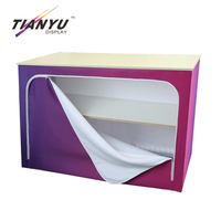 Comptoir portable pliable avec éclairage LED SEG pour salon professionnel, table promotionnelle pop-up en tissu pour exposition