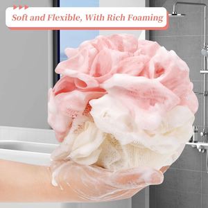Lightweight 50g Long Simple Exfoliating Shower Puffs Colorful Customized PE Ball Loofah Sponge Certified Bath Sponge - Product Image 3
