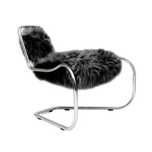 Designer de luxe moderne hall de l'hôtel fauteuil incurvé en fausse fourrure salon de campagne chaises volantes tubulaires en acier inoxydable pour la maison - Product Image 6