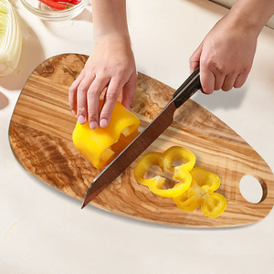 Set di 3 taglieri unici in legno di ulivo dimensioni personalizzate per la cucina tonda tagliere con superficie di olio eco-friendly - Product Image 1