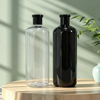 Botol Toner Kosmetik Kosong 480ml Silinder Serum dengan Tutup Hitam untuk Penghapus Rias Air Mawar Kemasan Kosmetik Model 92