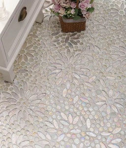 Carrelage en mosaïque <span class=keywords><strong>de</strong></span> verre à motif floral moderne avec design graphique pour le sol du balcon <span class=keywords><strong>de</strong></span> la villa - Product Image 5