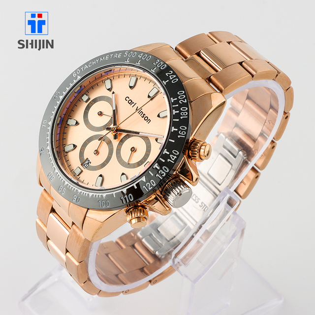 42.5Mm Men Stainless Steel Back Waterproof Watches Relojes Montres Pour Hommes Stainless Steel Watches With Calendar Date