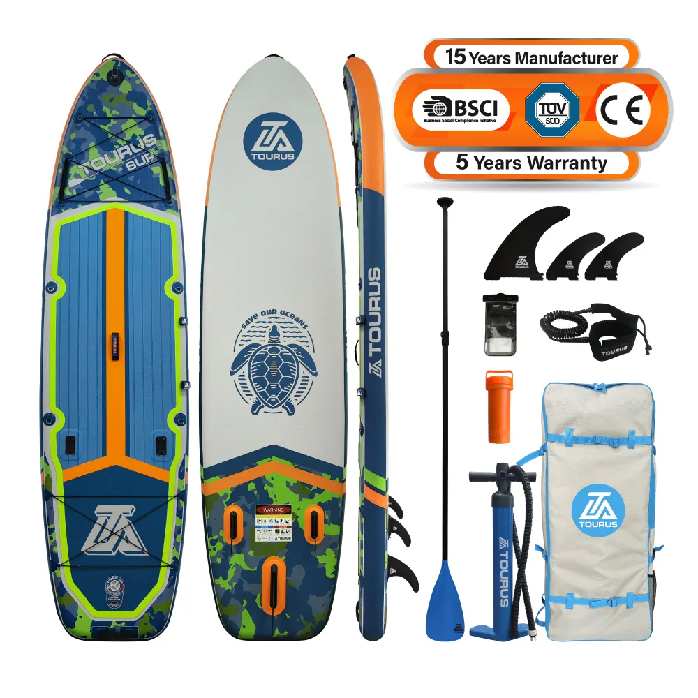Tabla de paddle inflable para deportes acuáticos, tabla de medida de 11 pies, OEM supboard, para pesca de peces, TOURUS, envío directo