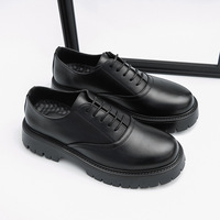 Chaussures d'été en cuir pour hommes, style anglais, décontractées et habillées, à lacets, semelles épaisses, souples, légères, respirantes, rehaussantes