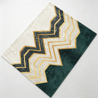 Tapis moderne en fibre de polyester tissé rectangulaire, grand format, motif Ikat, résistant aux taches, tapis de prière