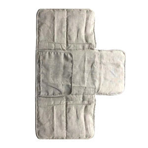 Tapis de voyage français en lin pour bébé, doublé du tapis de jeu en cuir végétalien le plus doux - Product Image 2