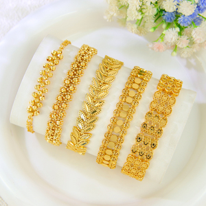 Hot Selling Fashion <b>Bracelet</b> Jewelry 21k Gold Plated Beads Bridal Wedding <b>Adjustable</b> <b>Bracelets</b> for Women Event Party - Product Image 1