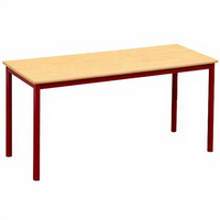 Meubles de classe scolaire, usine certifiée ISO, table rectangulaire robuste de qualité E1 avec structure métallique pour bibliothèque scolaire