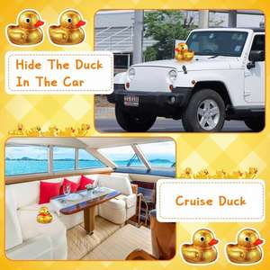 6.89 Inch Giant Glitter Rubber Duck Plastic <b>Bath</b> Toy Squeaky Sound for 0-24 Months Baby Shower Birthday Gift (Gold) - Product Image 5