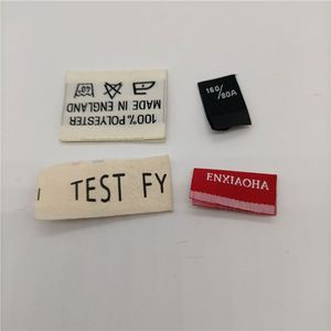 Étiquettes en tissu de coton imprimées sur mesure, accessoires vestimentaires, logo imprimé texturé personnalisé sur des étiquettes tissées pour vêtements - Product Image 3
