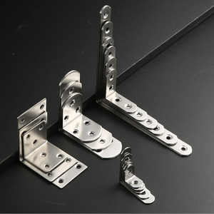 Support d'angle en acier inoxydable en forme de L, épaissi, pour fixation de cloison de toilettes, connecteur de meuble plat et droit - Product Image 2
