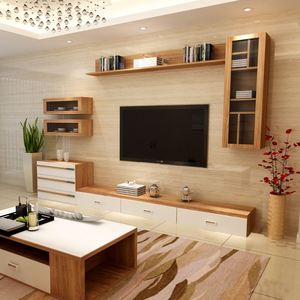 ตู้วางทีวีแบบแผ่นไม้เชอร์รี่สไตล์อเมริกัน ปรับได้และขยายได้ สำหรับใช้ในบ้านหรืออพาร์ตเมนต์ - Product Image 3