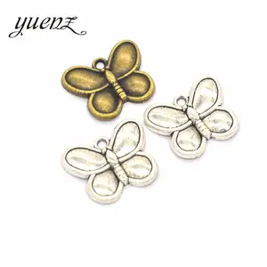 YuenZ Tibet Silver color Butterfly Charms Pendant DIY Jewelry Making Necklace Earrings Accessories 20*16mm D205