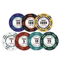 Jetons de poker personnalisés bon marché YH Casino 40 mm, qualité argile, jeu de jetons de poker