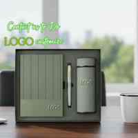 Coffret Cadeau d'Entreprise Unique 3-en-1 2026 avec Logo Personnalisé : Carnet, Stylo et Tasse Thermos – Vente en Gros OEM pour Promotion Commerciale