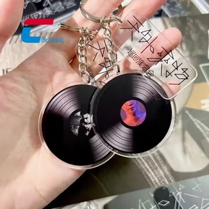 High Quality Acrylic Automation Play Music <strong>CD</strong> Album Cases Mini NFC <strong>CD</strong> Keychain <strong>Custom</strong> - Product Image 1