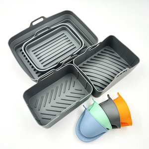 Revêtements en silicone épais sans BPA pour friteuse à air, paniers doubles pliables, <span class=keywords><strong>pot</strong></span> en silicone <span class=keywords><strong>rectangulaire</strong></span> pour plats de cuisson Af400UK - Product Image 2