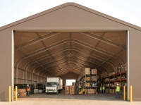 Structure de tente d'entrepôt en acier galvanisé certifié, type hangar à charpente, conteneur de stockage, abri minier portable, atelier de construction en tissu