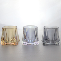 YS Tasse à boisson carrée en verre ambré coloré, personnalisable, moderne et simple, de haute qualité, 230 ml, réutilisable, compatible lave-vaisselle