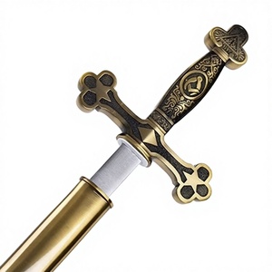 Espada Ceremonial, Espada de la Cruz, Espada de Metal, Espada Occidental, Espada Masónica, Espada de Película de Fantasía, Accesorio de Cine, Espada sin Afilar - Product Image 5