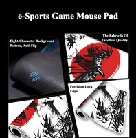Tapis de bureau XXL japonais style samouraï, grand tapis de souris et clavier de jeu noir et blanc, style Ghost of Tsushima, vente en gros