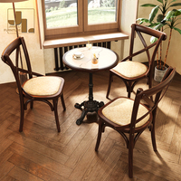 Ensemble de meubles de style nordique pour restaurant, bistro, café, hôtel, table à manger et chaise en bois de noyer