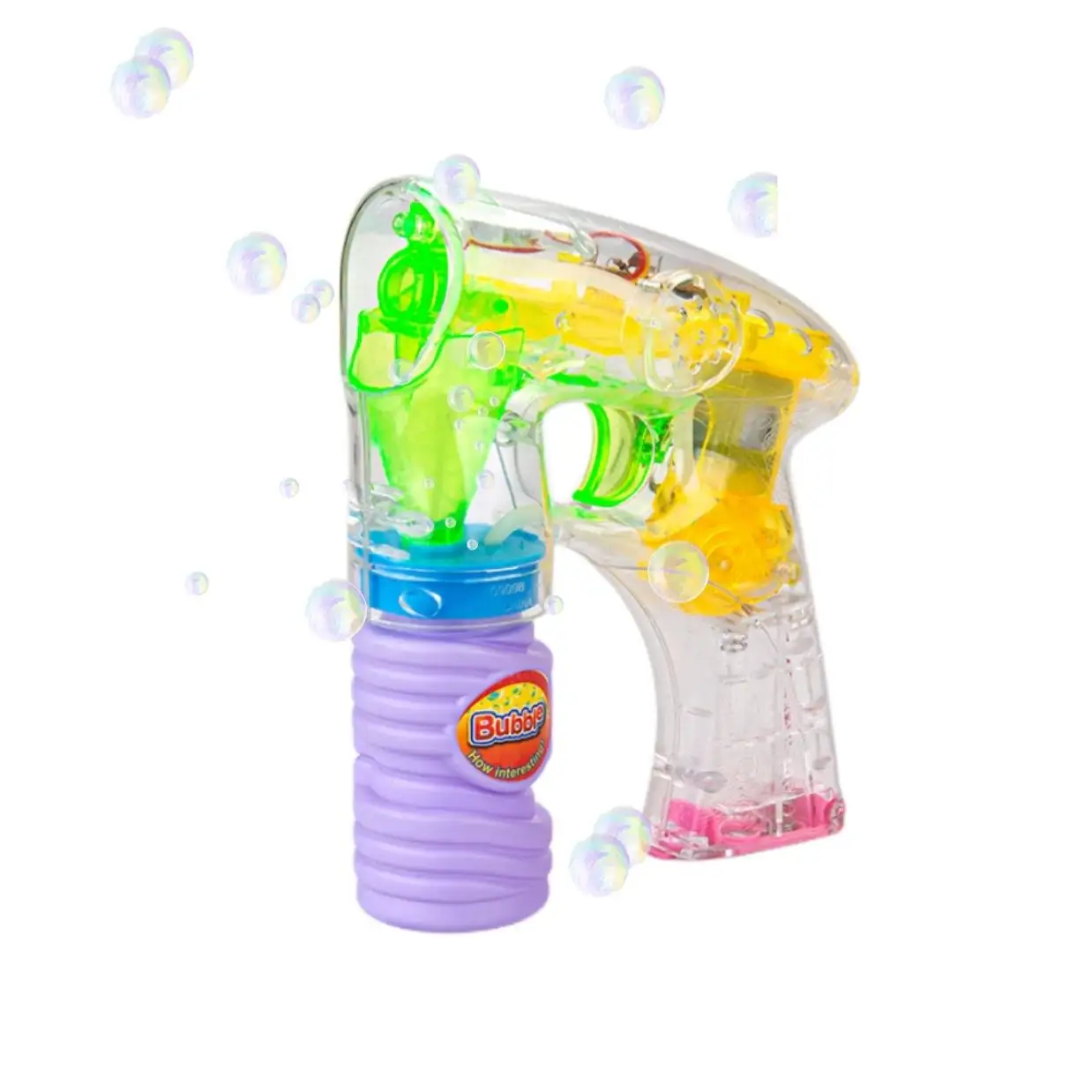 ArtCreativity Light Up Bubble Gun Blaster LED Light Up Bubble Blower Indoor and Outdoor Toys for Kids