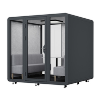 Cabine de confidentialité pour bureau, insonorisée, acoustique, silencieuse, mobile, pour enregistrement vocal, appels et réunions
