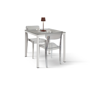 Mesa Fija Vincenzo con Cubierta de Melamina Gris Cemento y Base de Metal para Interiores de Restaurantes - Product Image 3