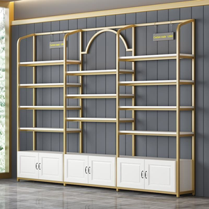 Nouvelle étagère de présentation multi-niveaux pour salon de coiffure, panneau en bois, armoire de rangement pour salon de beauté, étagère de présentation de cosmétiques, étagère de présentation - Product Image 5