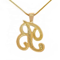 Pendentif en argent 925 et moissanite, lettre initiale personnalisée (26 lettres), monogramme, entièrement serti de diamants de laboratoire, or 14K, romantique, pour enfants et hommes, avec chaîne maille gourmette