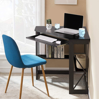 Bureau de travail moderne, durable et simple pour la maison ou le bureau, avec étagère de rangement et bureau d'ordinateur d'angle multifonctionnel
