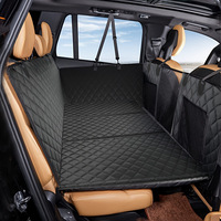 Housse de siège de voiture pour chien avec ventilation en maille Oxford, fond rigide, pour siège arrière, avec poche