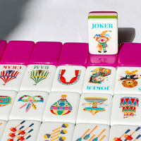 Ensemble de Mahjong Américain Design Cirque, 1,2 pouce, 160 Cristaux, Haute Qualité, Quatre Couches, Luxe Moderne, Résistant à l'Eau, Écologique